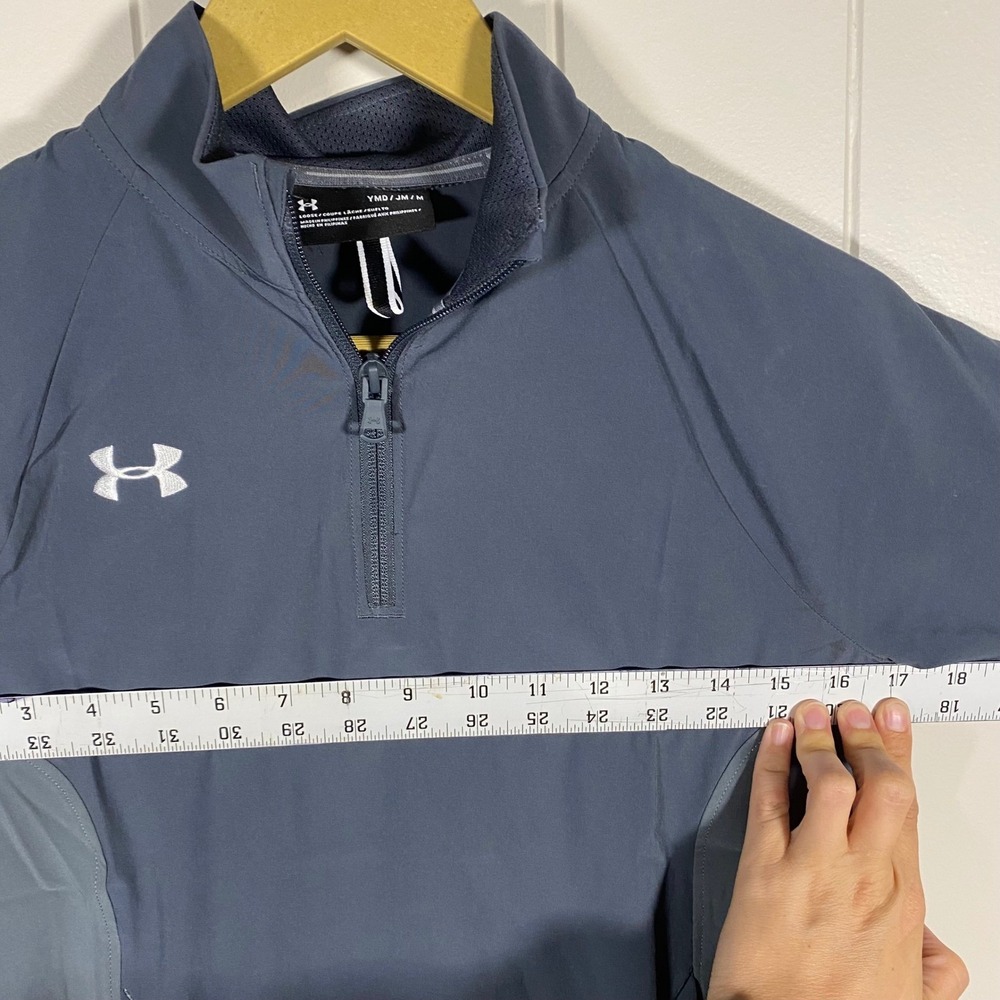 Under Armour Boys Squad Short Sleeve ¼ Zip Apparel Water Repellent Youth Medium - Picture 8 of 13